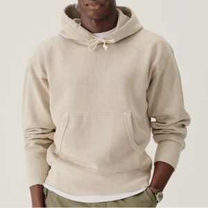 Buck Mason Welterweight Hooded Sweatshirt Hoodie Heather Oat Size XL